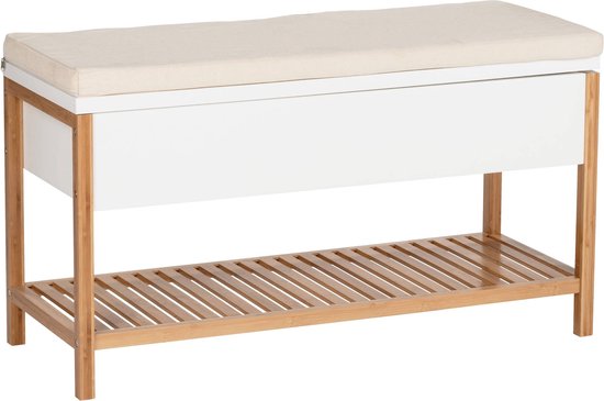 WENKO Schuhschrank mit Sitzfläche FINJA Bambus