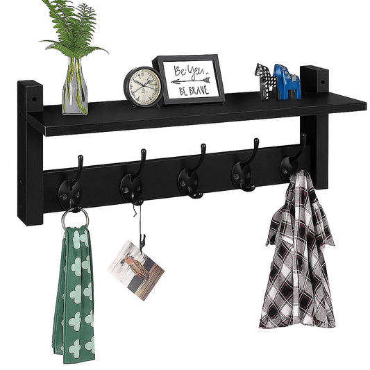 Luft Wandgarderobe - mit Regal - Schwarz