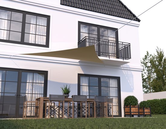 Sonnenschutztuch - Transluzent - Dreieck - Gleiche Seiten - 4x4x4 m - Sonnenschutztuch - Sand