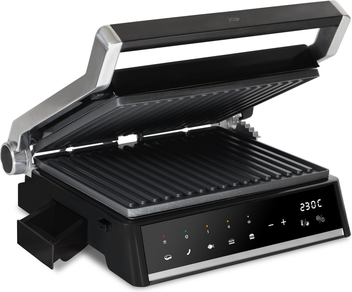 JAP Integrill - Intelligenter Kontaktgrill - Spülmaschinenfest - 180Â¬âˆ« schwenkbar - Mit abnehmbaren Platten - Toastvorrichtung