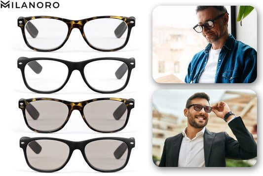 Milanoro - Praktische Lese- und Sonnenbrille in einem inklusive kostenlosem Schutzetui - Schildkrötenmotiv - +2