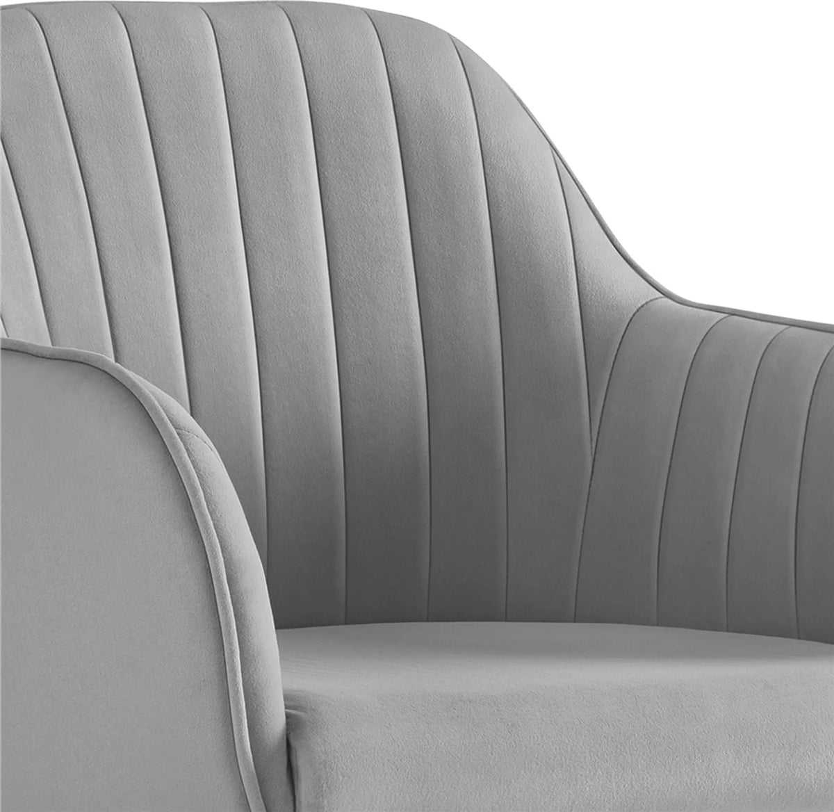 Yaheetech Bürostuhl Ergonomisch - Verfügt über luxuriöse Samtpolsterung und höhenverstellbaren Gaslift und 360° drehbare Nylon-Räder - Für Büro und Studie - Hellgrau Metall - 60 x 61 x 83-92,5 cm