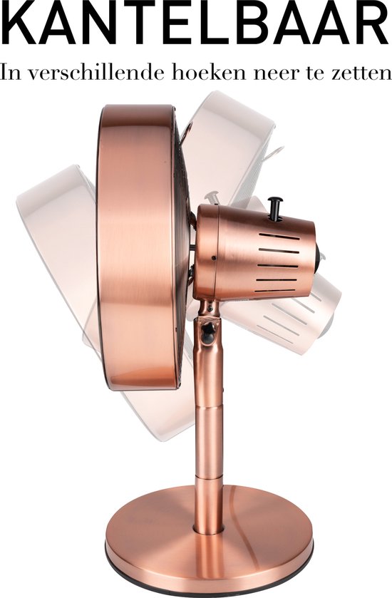 Lifetime Air Tischventilator - 230V - Tischventilator 30CM - 3 Geschwindigkeiten - Oszillationsfunktion - Neigbar - Pink