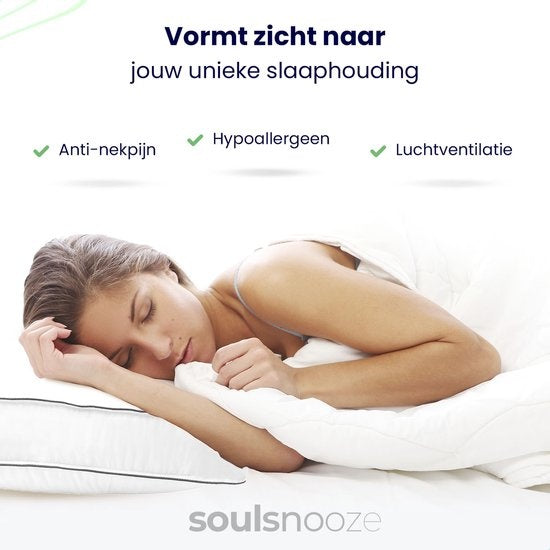 Soulsnooze - Luxus Hotel Qualität Kissen - 2er Set - Weiß - Medium - 60x70 cm - Verstellbares Design - Schlafzimmer Kissen - Anti Allergie - Waschbar