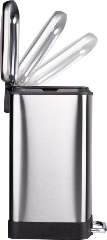 Dirt Devil Tretmülleimer 12 Liter - Abfalleimer Badezimmer - Edelstahl - Silber