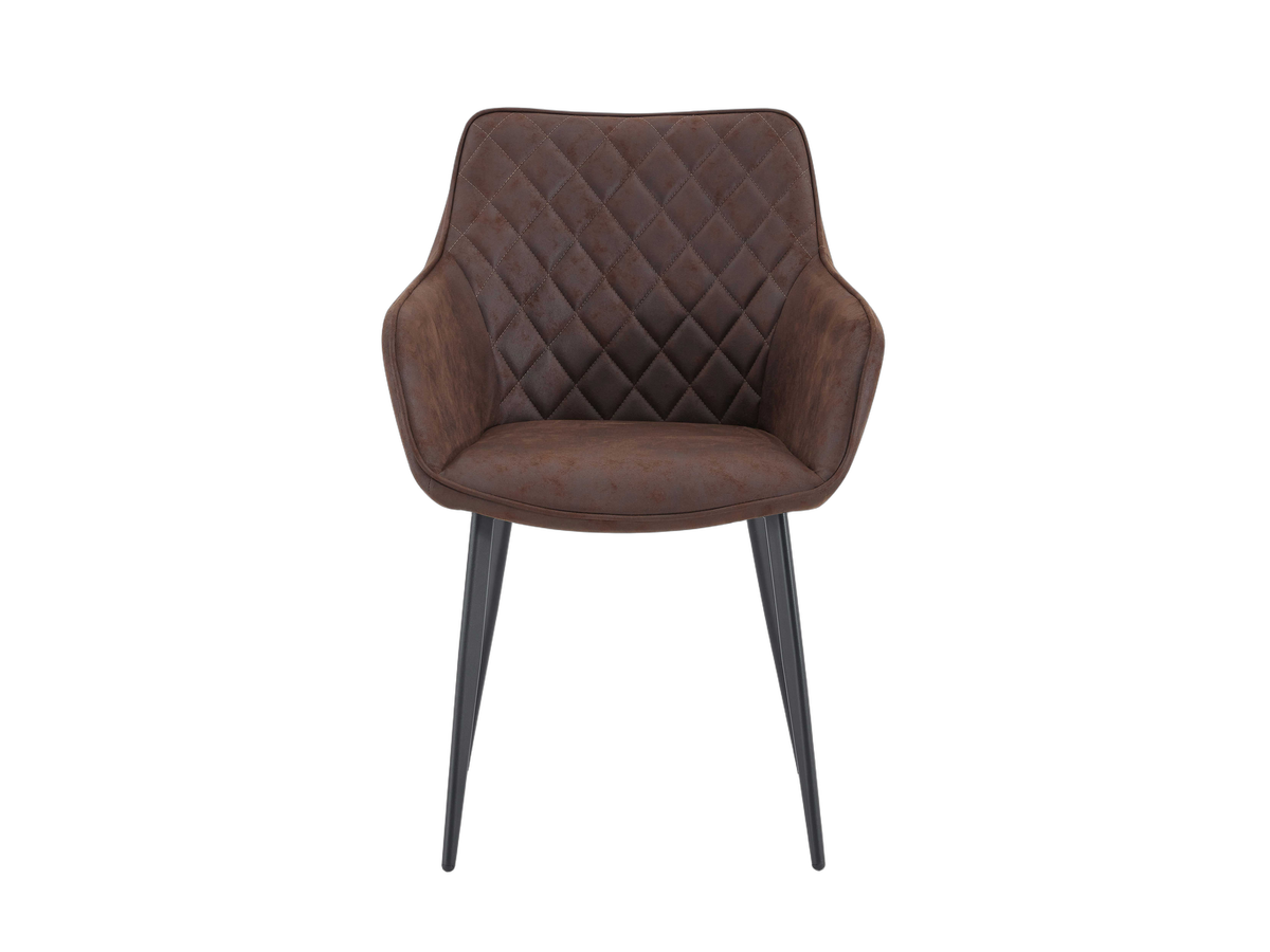 Multifurn Esszimmerstuhl Elin – 2er-Set – Braunes Mikroleder