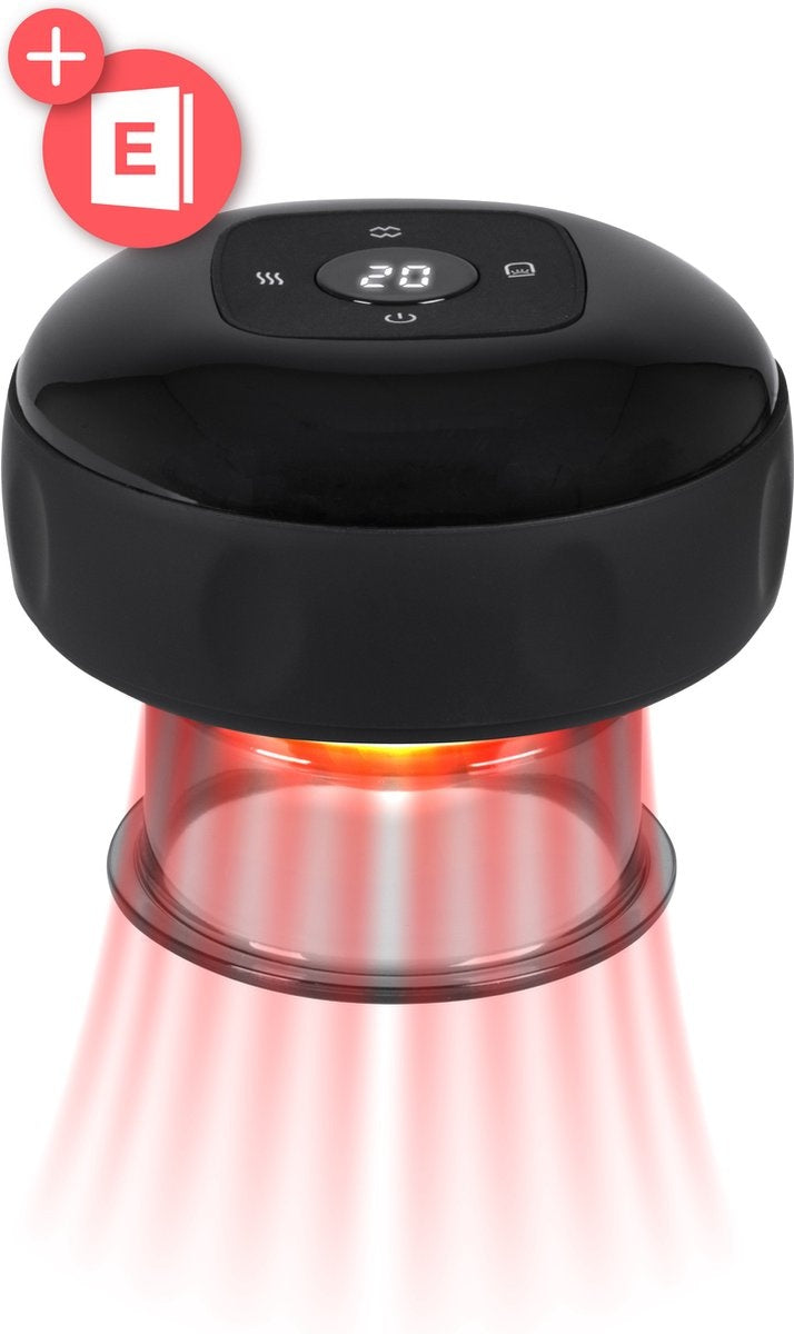 Nuvance - Elektrisches Cellulite-Massagegerät - 12 Stufen und Temperaturen - Inkl. eBook - Ganzkörper - Schröpfkopf-Set Massage - Cellulite-Schröpfköpfe - Hijama-Schröpfköpfe - Anti Cellulite