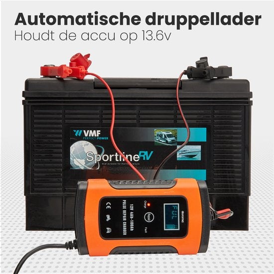 Auronic Batterieladegerät - Erhaltungsladegerät - für Autos und Motorräder - 12V - bis zu 100Ah - Orange