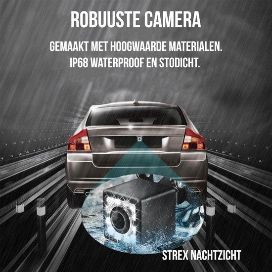 Strex Rückfahrkamera - Universal RCA - 12 LED Nachtsicht - IP68 Wasserdicht - Rückfahrkamera Auto