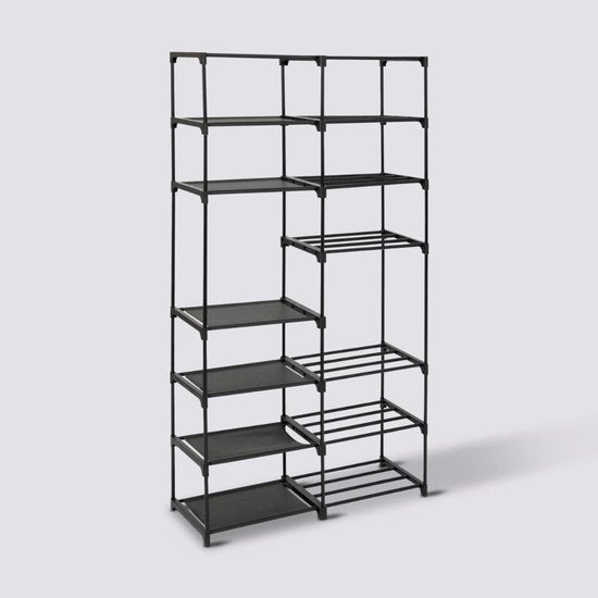 Modulares Schuhregal mit 8 Ebenen für 32 Paar Schuhe Five® – Schwarz – Einfach zu montieren