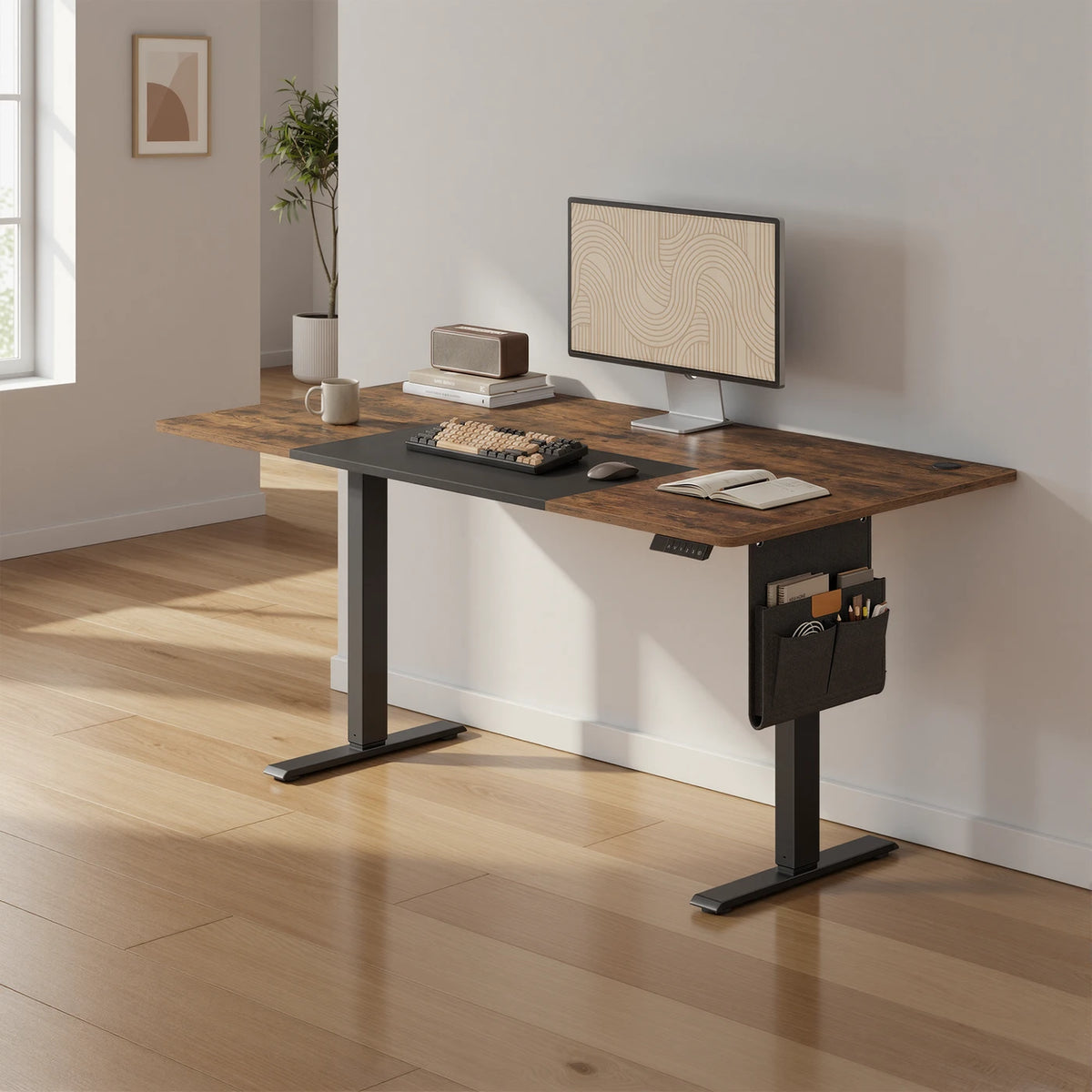 Joyfurnos Ergonomischer Mesh-Bürostuhl 70 x 71 x 114–124 cm, schwarz