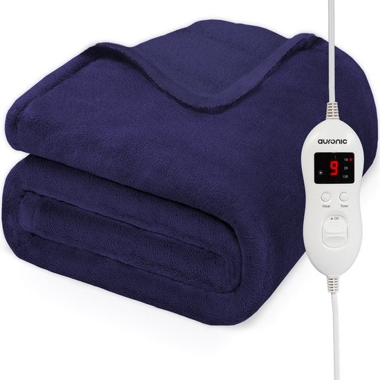 Auronic Electric Blanket - Wärmedecke - 9 Wärmestufen - 2 Personen - 200x150 - Blau