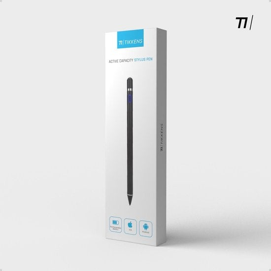 Tikkens 2 in 1 Active Stylus Pen - Bleistift geeignet für Tablet, Ipad, Android und Apple Phones - Schwarz