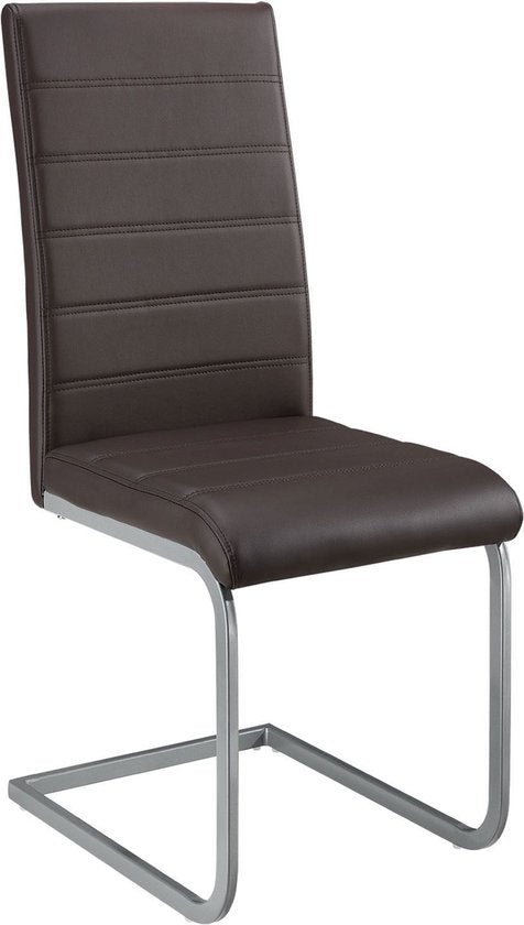 4 Esszimmerstühle / Stuhl - Vegas - Kunstleder - Braun