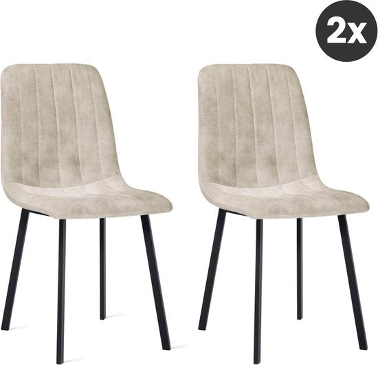 Multifurn – Esszimmerstuhl „Minsk“ (Velvet, Taupe, 2er-Set)