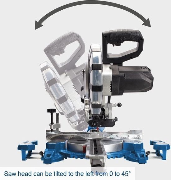 Scheppach Kapp- und Gehrungssäge HM254SPX – 2200 W | 255 mm | Laser, LED und Drehtisch | 2 Sägeblätter