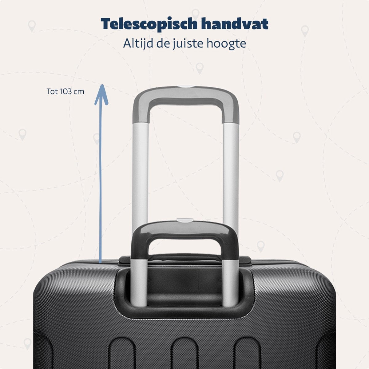 TRVLMORE - Kofferset - 3 Stück - 38L (Handgepäck) + 70L + 110L - Schwarz