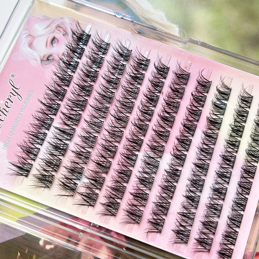 Lvcheryl Premium Wimpern-Kombi-Set – 10 Reihen selbstklebende Wimpern