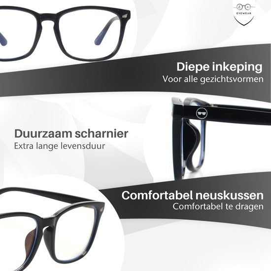 LC Eyewear Computerbrille - Blaulichtbrille - Displaybrille - Design - Unisex - Schwarz