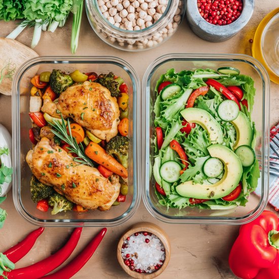 KitchenBrothers Meal Prep Trays Set - Glas Lebensmittel Lagerung Schalen - luftdicht - BPA frei - Gefrierschrank Schalen - Lagerung Schalen - 6.79L - Glas - 12 Stück