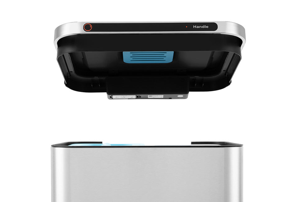 Home&Comfort Mülleimer - 60L - UV-Licht - Edelstahl - 36 x 42 x 82 cm