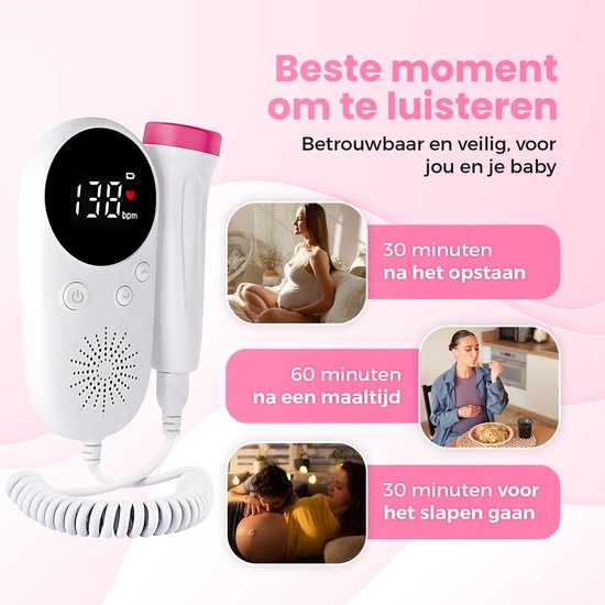 Gatson Doppler Plus - Inklusive E-Book, Doppler-Gel und Batterien - Doppler Baby - Baby-Herz-Monitor - Baby-Dusche-Geschenk - Schwangerschaft