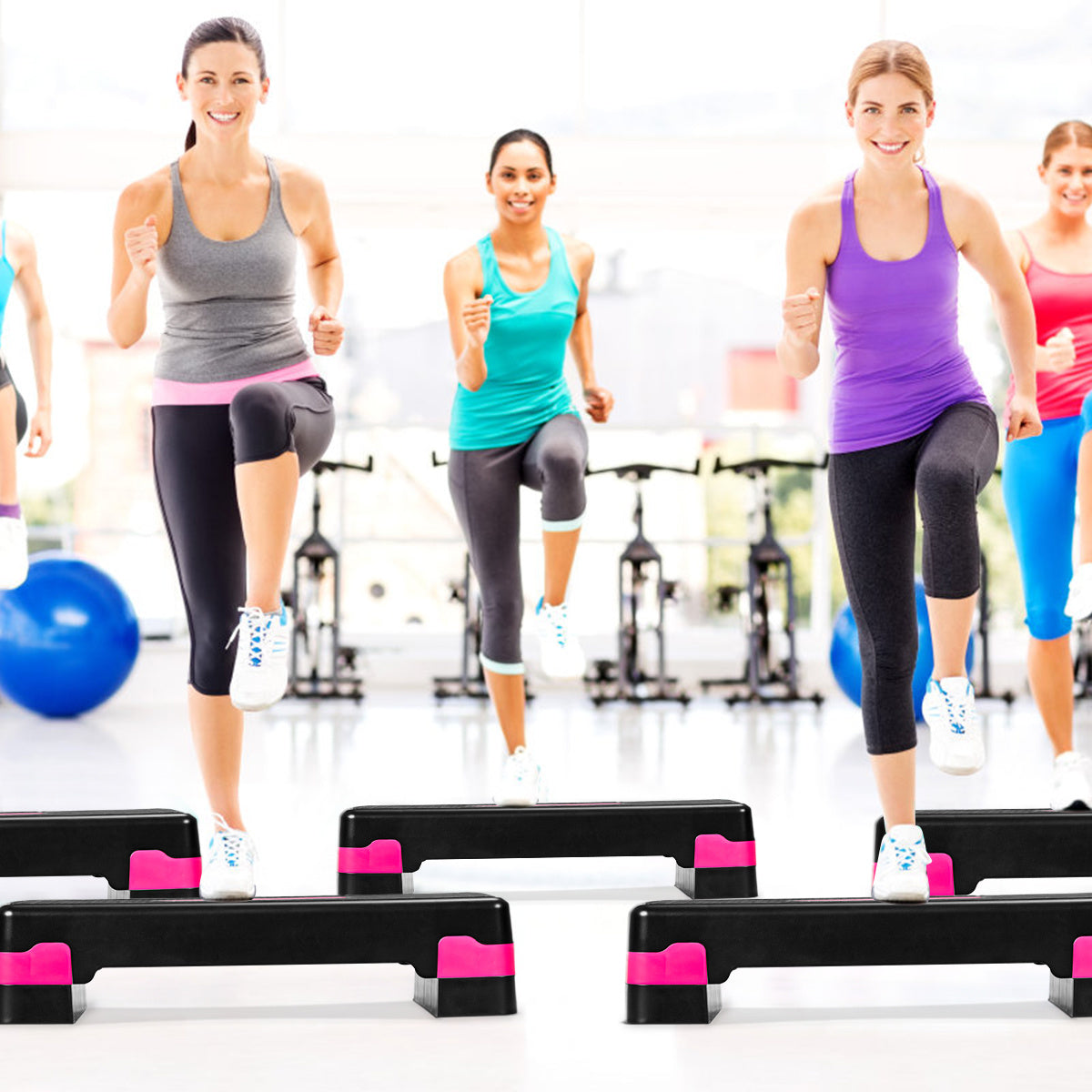 Coast Height -Zusätzliche Aerobic-Stufen Fitness Trainer mit zwei 10 cm und 15 cm Stufen Fitness Trainer Schwarz