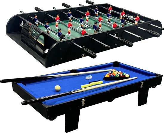 Cougar 2-in-1-Multispieltisch Mini Grün/Blau – Tischfußball – Billardtisch – inkl. Zubehör