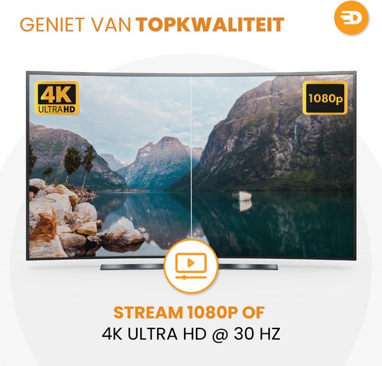 Drivv. Premium Displayport zu HDMI Kabel - 4K 30hz - Nylon - 2 Meter - Grau