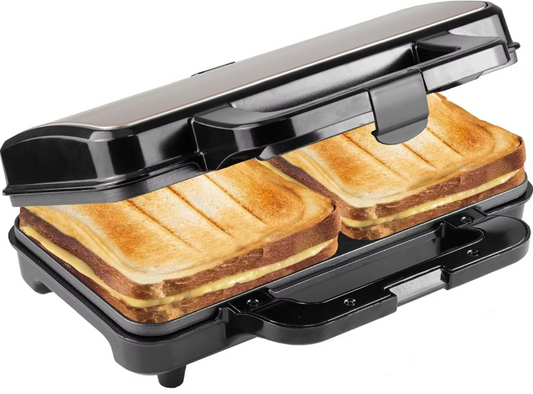 Bestron XL Sandwichtoaster ASM92XLSS  – 900 W – 26 × 31 × 12 cm – Beige
