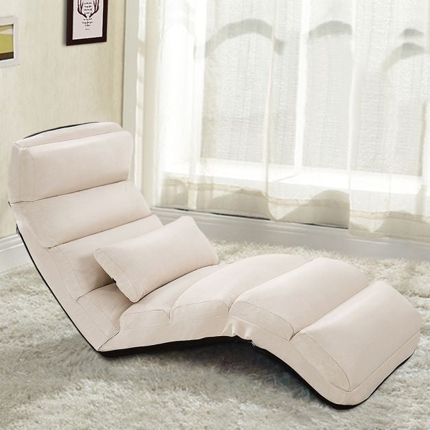 Coast floor chair 5-fach verstellbarer Wildlederkissenstuhl 175 x 55 x 20 cm beige