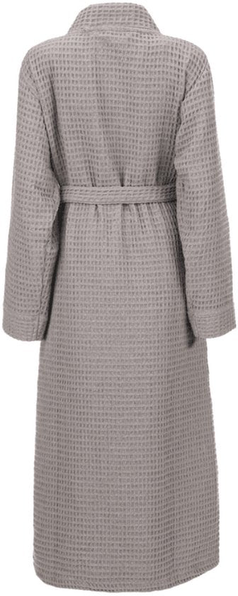 Heckettlane Bademantel Waffel - Bademantel für Damen und Herren - L - Morgenmantel aus Baumwolle - Geeignet für Sauna - Weiß