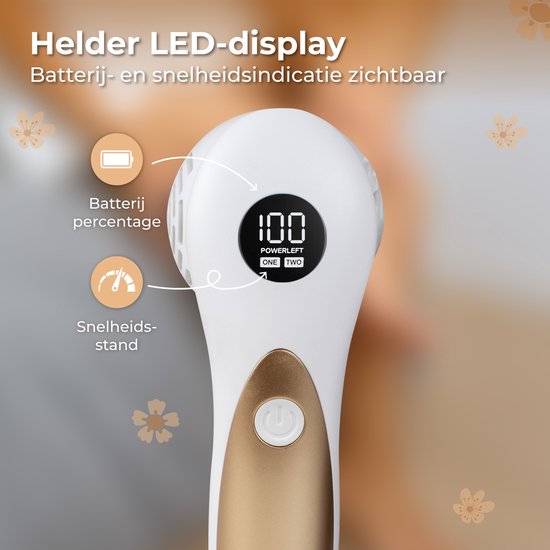 Nuvance Elektrischer Hornhautentferner – inkl. 3 Scheiben – Hornhautentferner – 12-teiliges Pediküre-Set – Fußfeile – über USB aufladbar – Weiß