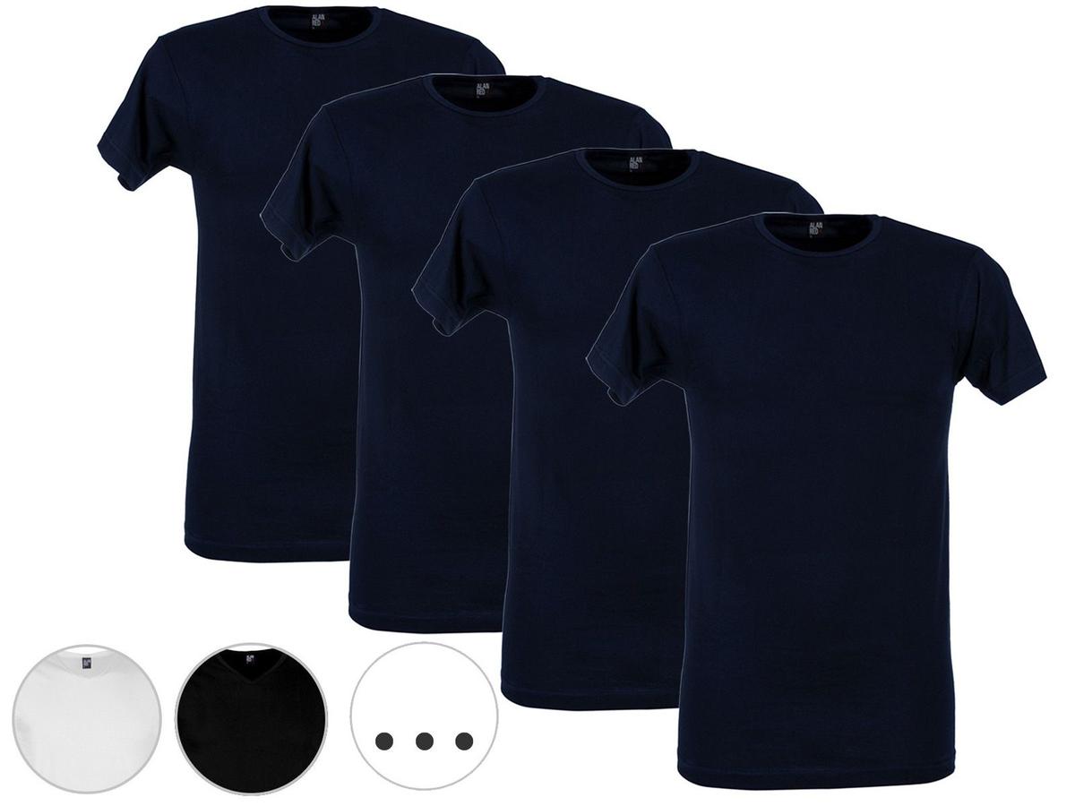 Alan Red Basic T-Shirt – V-Ausschnitt – Größe L – Black Vermont