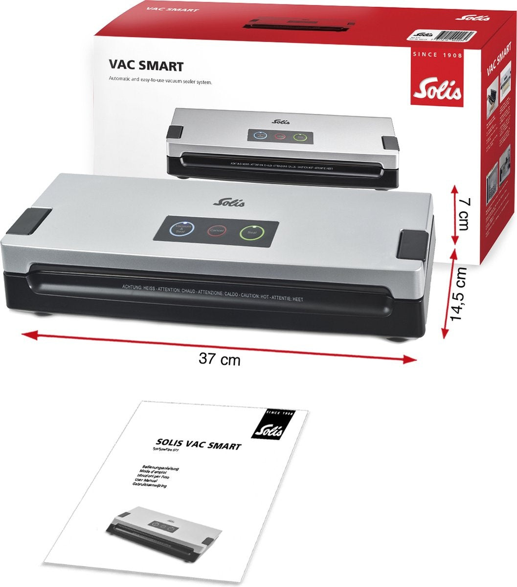 Solis Vac Smart 577 Vakuumiermaschine - Vollautomatische Vakuumiermaschine mit Schlauchanschluss - Grau