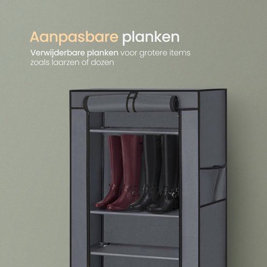 O'DADDY® Schuhregal staubfrei - 10 Lagen - 27-35 Paar Schuhe - Schuhschrank - Schuhregal - Wasserdicht und staubdicht - Schwarz