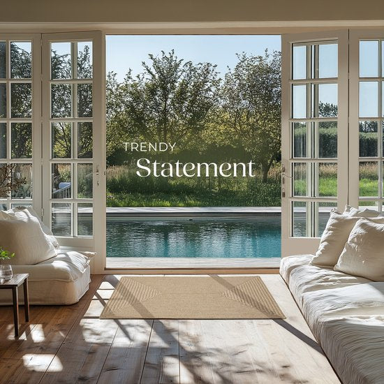 tectake - Flechtteppich - Boho-Stil - Juteteppich für den Innen- und Außenbereich - Langlebig, pflegeleicht, formbeständig und allergikerfreundlich - Vintage-Teppich - Div. Größen - 60x90 cm