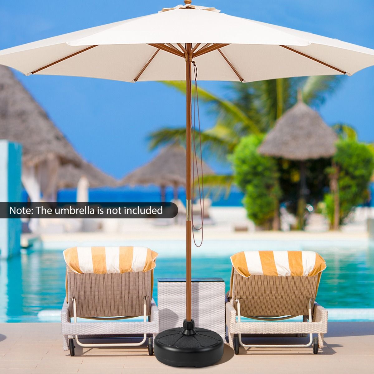 Coast Outdoor Sonnenschirmfuß - für Î¦38mm Sonnenschirmstangen - HDPE - 37 x 19 cm - Schwarz