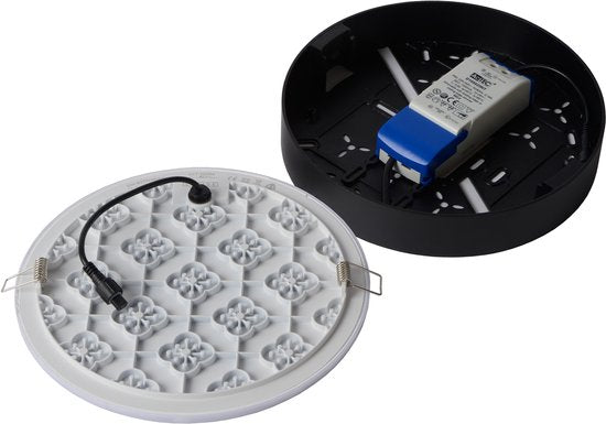 Lucide CERES-LED – Deckenleuchte (Deckenlampe) für das Badezimmer – Ø 21,5 cm – dimmbare LED – 1x30 W, 3000 K – IP44 – Schwarz