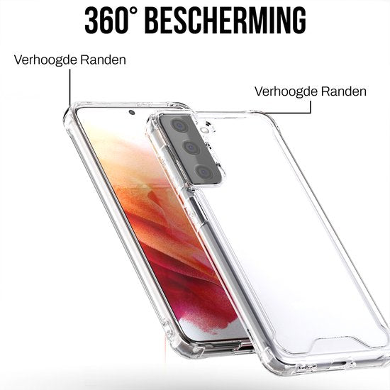 Podec Case passend für Samsung Galaxy S21 Translucent Phone Case - Anti-Shock Case Cover mit 1x Displayschutzfolie