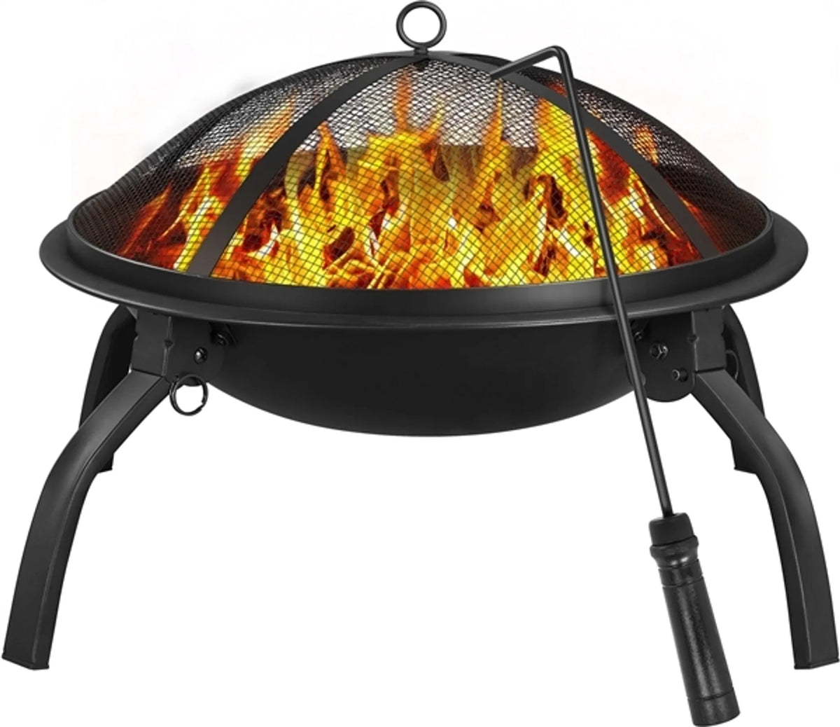 Yaheetech Zusammenklappbare Feuerschale 54 x 38,5 cm mit Tragetasche – Schwarz – Metall