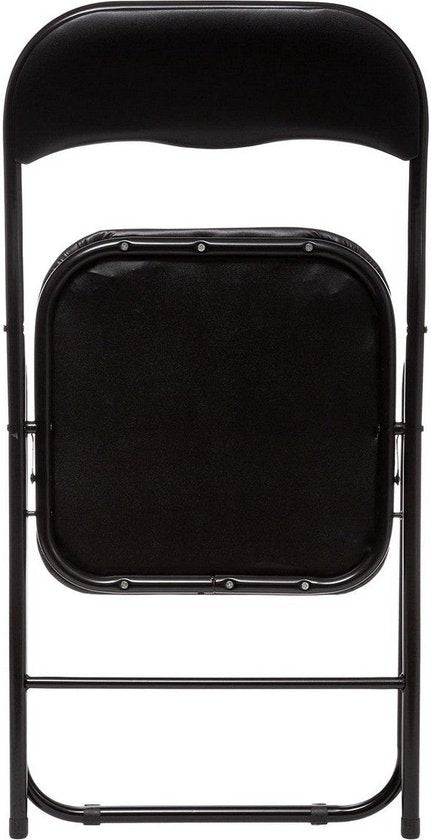 Klappstuhl mit PVC-Sitzfläche – Schwarz – 44 x 48 x 79 cm – Metall – Beistellstühle – Zusammenklappbar