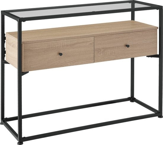 tectake - Konsolentisch Sideboard Reading - industriell - hellbraun - 101,5x41,5x80,5cm - 404691