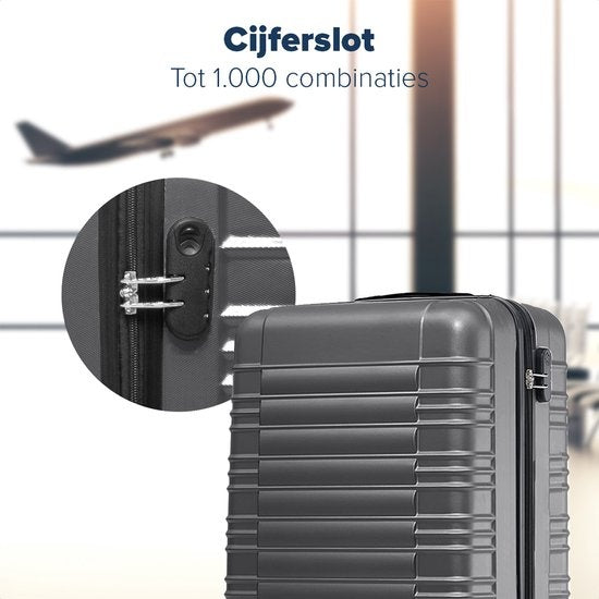 TRVLMORE - Kofferset - 2 Stück - 38L (Handgepäck) + 110L - Dunkelgrau
