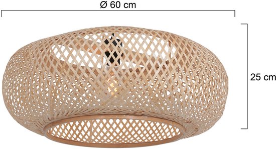 Steinhauer Lampenschirm aus Bambus in Naturholzoptik, Ø 60 cm, E27