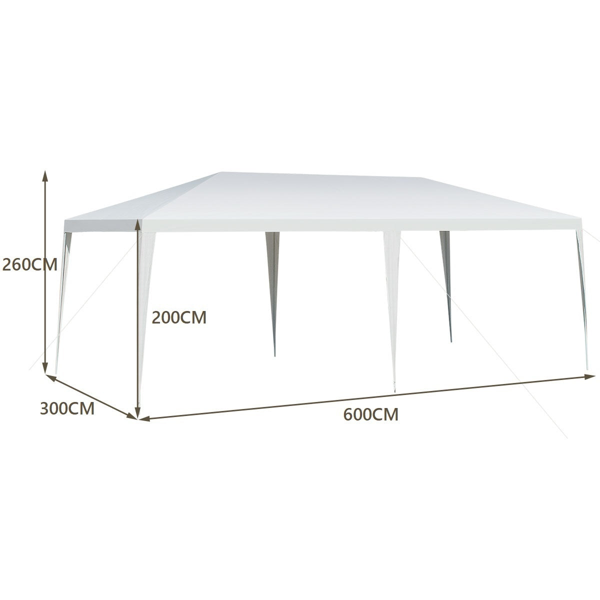 Küste Partyzelt Pavillon Wasserdicht - 3m x 6m - Weiß