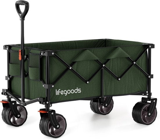 LifeGoods Wagon - XL - faltbar - 200L - 150KG Tragfähigkeit - Grün