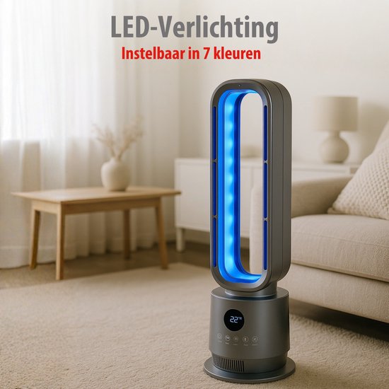 alpina 2-in-1 Heizlüfter 2000 W – Elektrischer Heizlüfter mit Fernbedienung – Schwenkbarer Turmventilator mit Timer – Heizgerät mit einstellbarer Temperatur