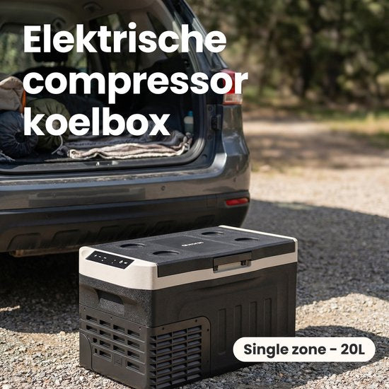 Auronic Electric Cool Box - Kompressor - 21L - 12V und 240 Volt - Camping-Kühlschrank - Frigobox Auto - Schwarz