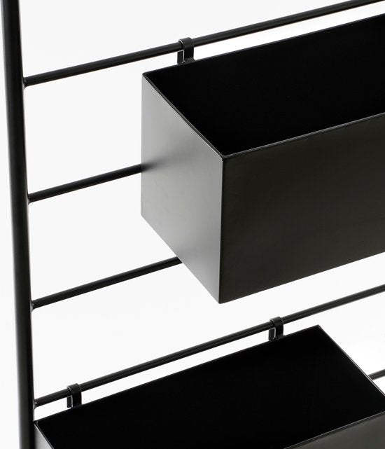 Mica Decorations Dani Pflanzenständer für draußen - L54 x B20 x H160 cm - Metall - Schwarz